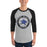 Man wearing Dekaney High School Wildcats Unisex 3/4 sleeve Raglan T-shirt 224