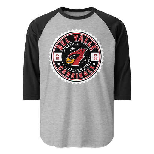 Del Valle High School Cardinals Unisex 3/4 sleeve Raglan T-shirt 203