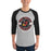 Man wearing Del Valle High School Cardinals Unisex 3/4 sleeve Raglan T-shirt 203
