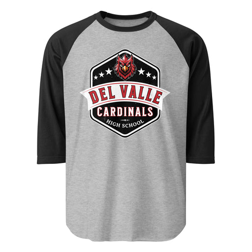 Del Valle High School Cardinals Unisex 3/4 sleeve Raglan T-shirt 209