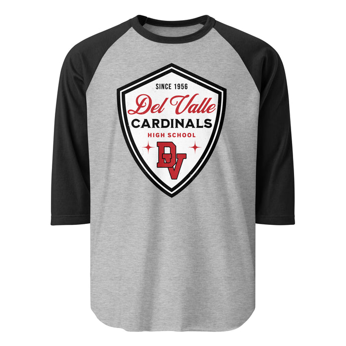 Del Valle High School Cardinals Unisex 3/4 sleeve Raglan T-shirt 225