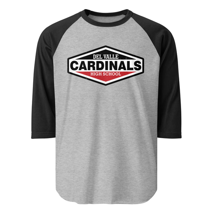 Del Valle High School Cardinals Unisex 3/4 sleeve Raglan T-shirt 009