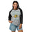 Woman wearing Klein Forest High School Golden Eagles Unisex 3/4 Sleeve Raglan T-shirt 230