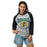 Woman wearing Klein Forest High School Golden Eagles Unisex 3/4 Sleeve Raglan T-shirt 213