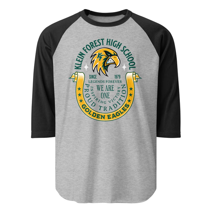 Klein Forest High School Golden Eagles Unisex 3/4 Sleeve Raglan T-shirt 229