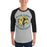 Man wearing Klein Forest High School Golden Eagles Unisex 3/4 Sleeve Raglan T-shirt 228