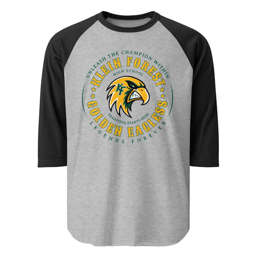 Klein Forest High School Golden Eagles Unisex 3/4 Sleeve Raglan T-shirt 214