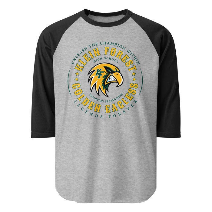 Klein Forest High School Golden Eagles Unisex 3/4 Sleeve Raglan T-shirt 214