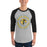 Man wearing Klein Forest High School Golden Eagles Unisex 3/4 Sleeve Raglan T-shirt 214