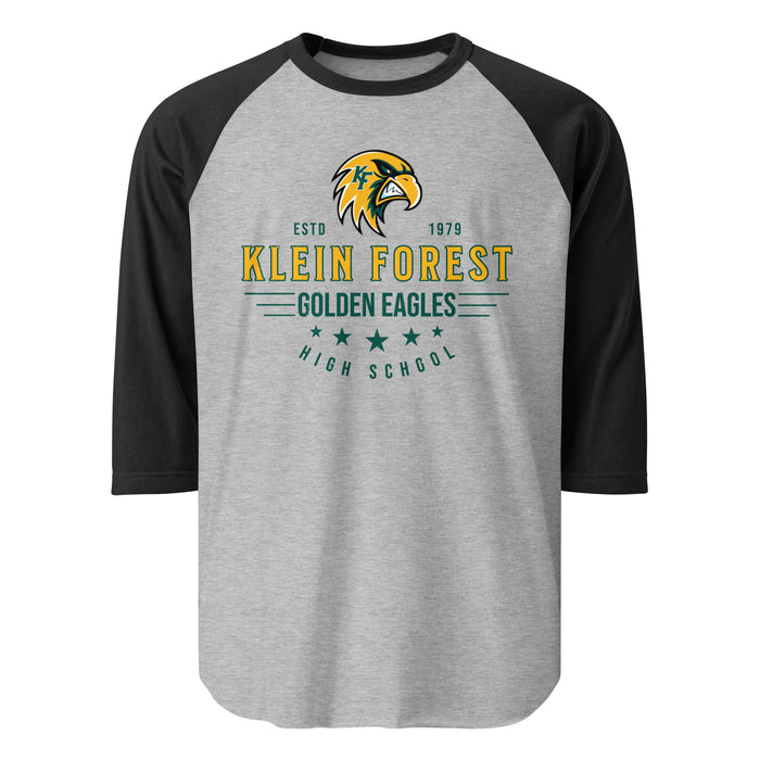 Klein Forest High School Golden Eagles Unisex 3/4 Sleeve Raglan T-shirt 217