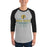 Man wearing Klein Forest High School Golden Eagles Unisex 3/4 Sleeve Raglan T-shirt 217