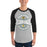 Man wearing Klein Forest High School Golden Eagles Unisex 3/4 Sleeve Raglan T-shirt 218