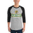Man wearing Klein Forest High School Golden Eagles Unisex 3/4 Sleeve Raglan T-shirt 202