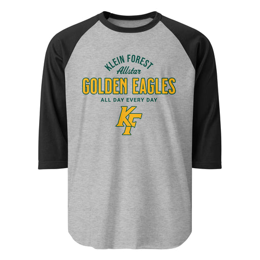 Klein Forest High School Golden Eagles Unisex 3/4 Sleeve Raglan T-shirt 040