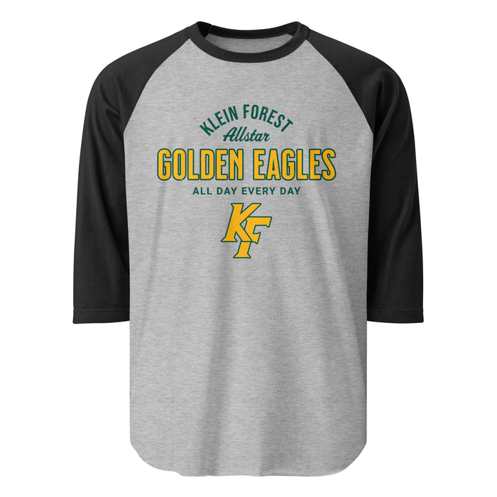 Klein Forest High School Golden Eagles Unisex 3/4 Sleeve Raglan T-shirt 040