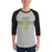 Man wearing Klein Forest High School Golden Eagles Unisex 3/4 Sleeve Raglan T-shirt 040