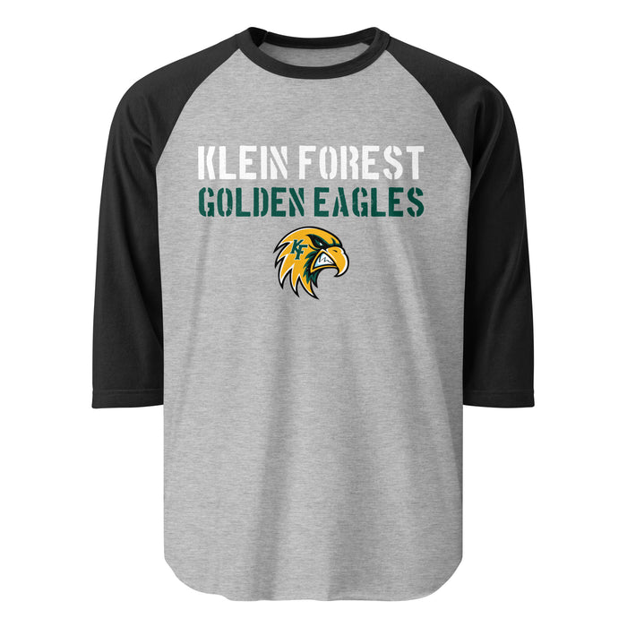 Klein Forest High School Golden Eagles Unisex 3/4 Sleeve Raglan T-shirt 017