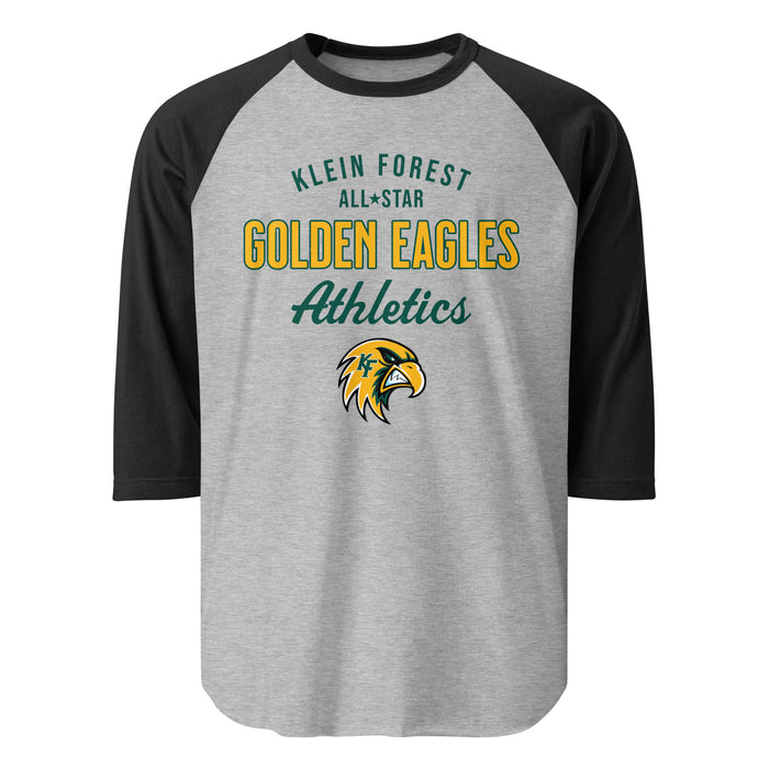 Klein Forest High School Golden Eagles Unisex 3/4 Sleeve Raglan T-shirt 034