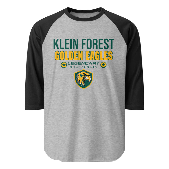 Klein Forest High School Golden Eagles Unisex 3/4 Sleeve Raglan T-shirt 003