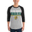 Man wearing Klein Forest High School Golden Eagles Unisex 3/4 Sleeve Raglan T-shirt 024