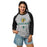 Woman wearing Klein Forest High School Golden Eagles Unisex 3/4 Sleeve Raglan T-shirt 222