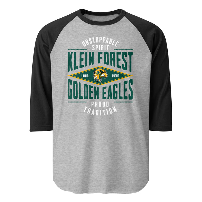 Klein Forest High School Golden Eagles Unisex 3/4 Sleeve Raglan T-shirt 210