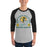 Man wearing Klein Forest High School Golden Eagles Unisex 3/4 Sleeve Raglan T-shirt 208