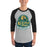 Man wearing Klein Forest High School Golden Eagles Unisex 3/4 Sleeve Raglan T-shirt 219