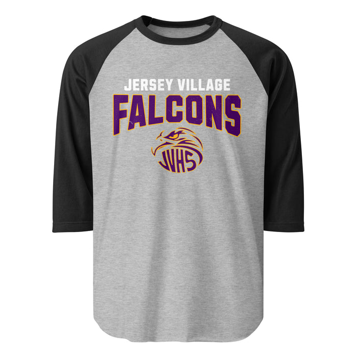 Jersey Village High School Falcons Unisex 3/4 Sleeve Raglan T-shirt 234