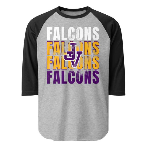 Jersey Village High School Falcons Unisex 3/4 Sleeve Raglan T-shirt 233