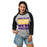 Woman wearing Jersey Village High School Falcons Unisex 3/4 Sleeve Raglan T-shirt 231