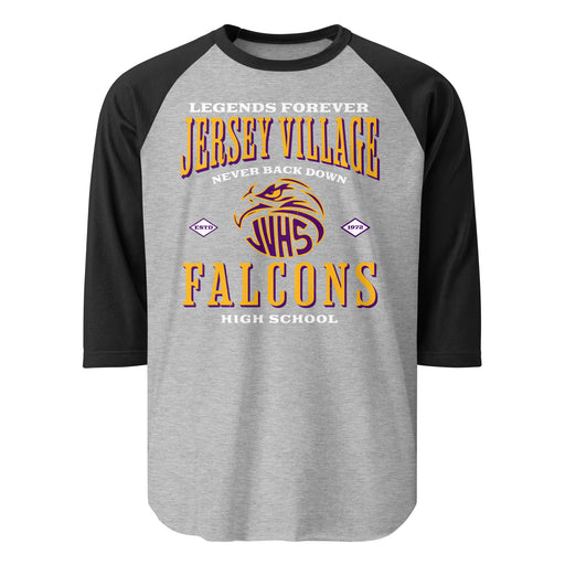 Jersey Village High School Falcons Unisex 3/4 Sleeve Raglan T-shirt 230