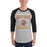 Man wearing Jersey Village High School Falcons Unisex 3/4 Sleeve Raglan T-shirt 230
