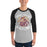 Man wearing Jersey Village High School Falcons Unisex 3/4 Sleeve Raglan T-shirt 228
