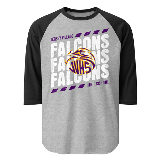 Jersey Village High School Falcons Unisex 3/4 Sleeve Raglan T-shirt 223