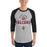 Man wearing Jersey Village High School Falcons Unisex 3/4 Sleeve Raglan T-shirt 222