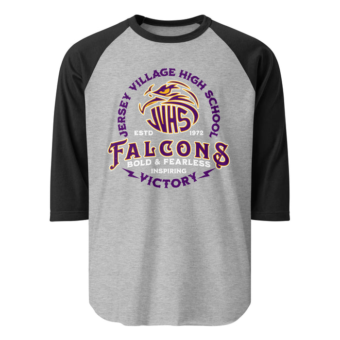 Jersey Village High School Falcons Unisex 3/4 Sleeve Raglan T-shirt 206