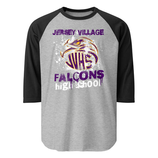 Jersey Village High School Falcons Unisex 3/4 Sleeve Raglan T-shirt 205