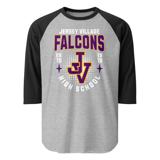 Jersey Village High School Falcons Unisex 3/4 Sleeve Raglan T-shirt 204