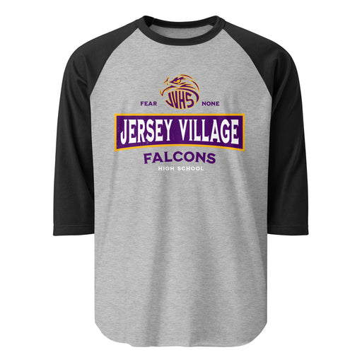 Jersey Village High School Falcons Unisex 3/4 Sleeve Raglan T-shirt 202