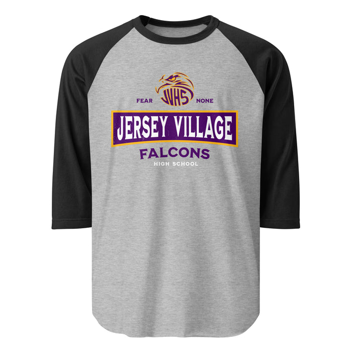 Jersey Village High School Falcons Unisex 3/4 Sleeve Raglan T-shirt 202
