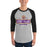 Man wearing Jersey Village High School Falcons Unisex 3/4 Sleeve Raglan T-shirt 202