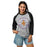 Woman wearing Jersey Village High School Falcons Unisex 3/4 Sleeve Raglan T-shirt 201