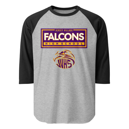 Jersey Village High School Falcons Unisex 3/4 Sleeve Raglan T-shirt 049