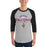 Man wearing Jersey Village High School Falcons Unisex 3/4 Sleeve Raglan T-shirt 040