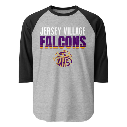 Jersey Village High School Falcons Unisex 3/4 Sleeve Raglan T-shirt 024
