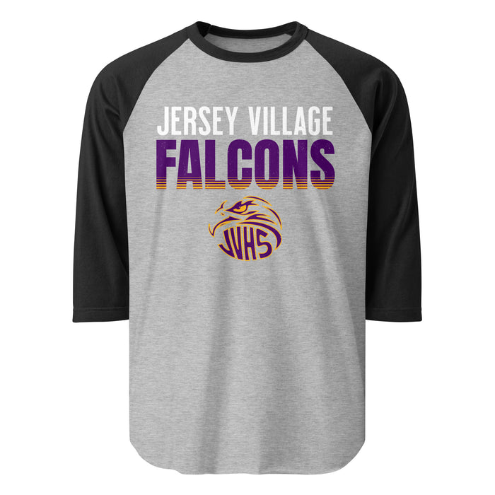 Jersey Village High School Falcons Unisex 3/4 Sleeve Raglan T-shirt 024