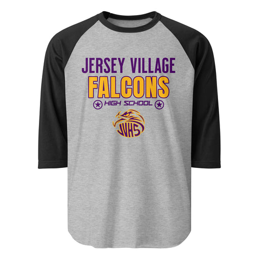Jersey Village High School Falcons Unisex 3/4 Sleeve Raglan T-shirt 003