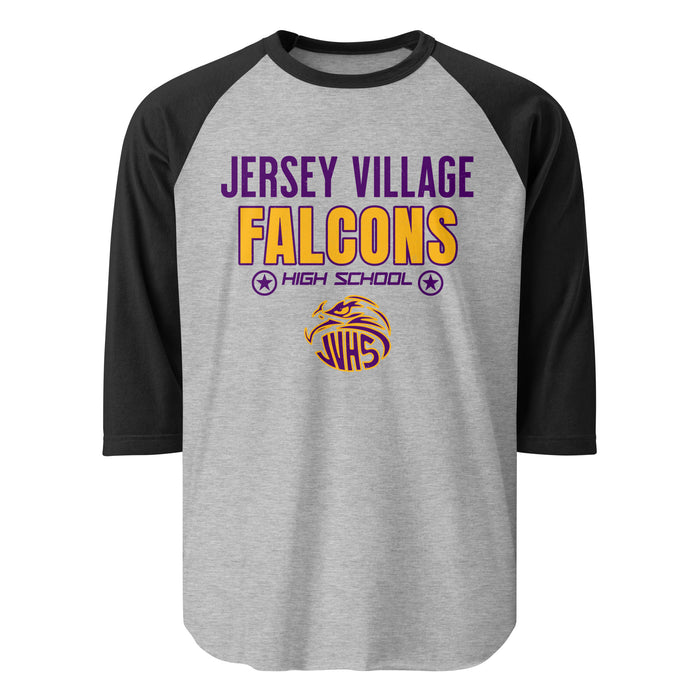 Jersey Village High School Falcons Unisex 3/4 Sleeve Raglan T-shirt 003