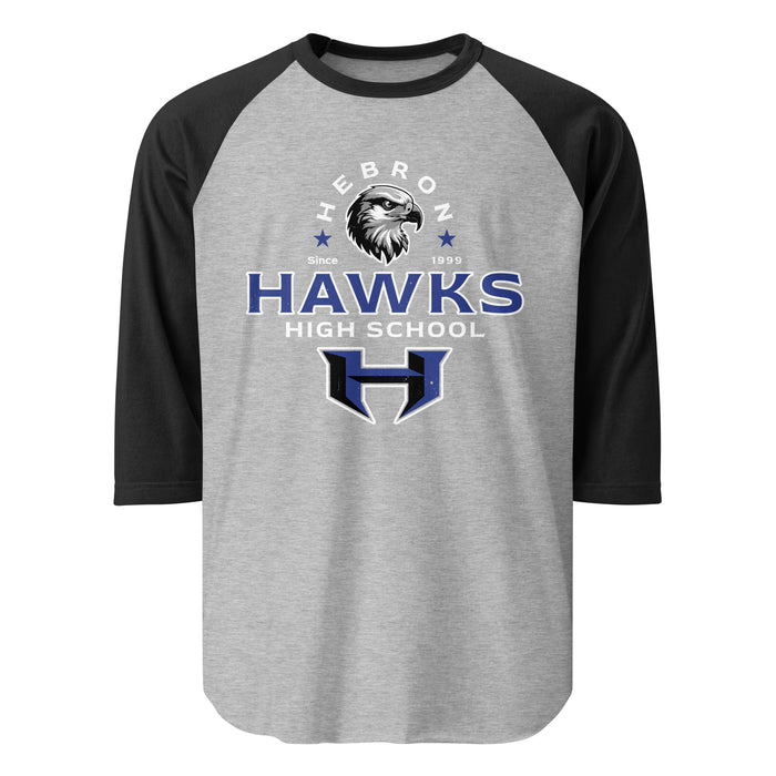 Hebron High School Hawks Unisex 3/4 sleeve Raglan T-shirt 222